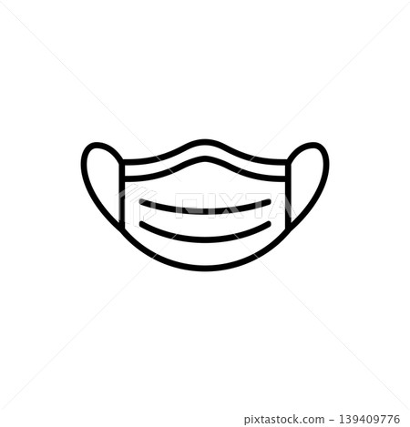 Surgical Face Mask Protection Line Icon 139409776