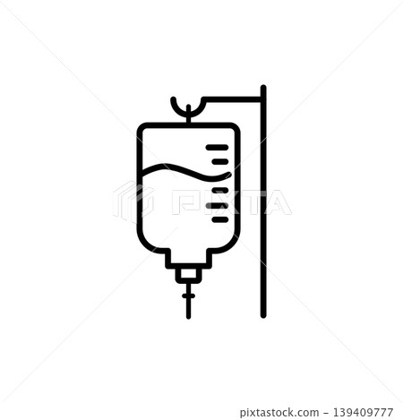 IV Drip Saline Bag Line Icon 139409777