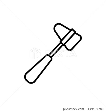 Neurological Reflex Hammer Line Icon Neurological Reflex Hammer Line Icon 139409780