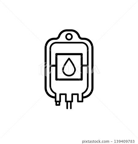 Medical Blood Bag Infusion Line Icon Medical Blood Bag Infusion Line Icon 139409783