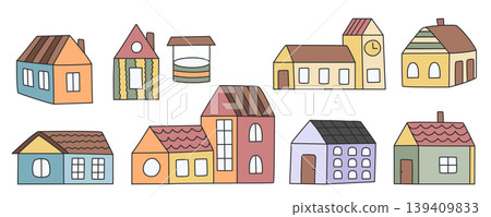 Set of cute colorful houses Set of cute colorful houses 139409833