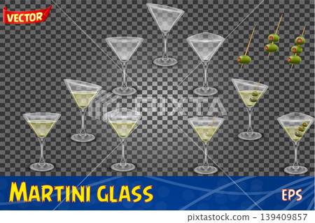 martini cocktail alcoholic drink glass vector illustration 139409857