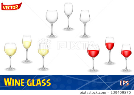 transparent glass for wine and low alcohol drinks vector illustration 139409870