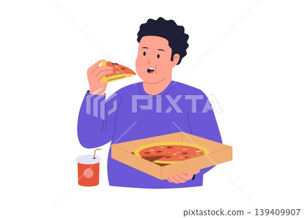 Illustration of Trans Fat Junk Food and Unhealthy Eating Habits Illustration of Trans Fat Junk Food and Unhealthy Eating Habits 139409907