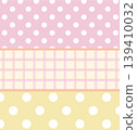 Vector of polka dot and checked patterns for background, wallpaper, backdrop, fabric print, textile, garment, poster, postcard, print, clothes, texture, decorations, book cover, sticky note, notepads 139410032