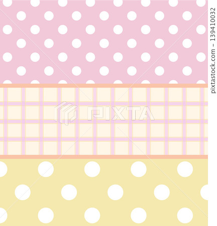 Vector of polka dot and checked patterns for background, wallpaper, backdrop, fabric print, textile, garment, poster, postcard, print, clothes, texture, decorations, book cover, sticky note, notepads Vector of polka dot and checked patterns for background, wallpaper, backdrop, fabric print, textile, garment, poster, postcard, print, clothes, texture, decorations, book cover, sticky note, notepads 139410032