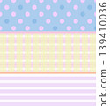 Vector of polka dot, checked and stripe patterns for background, wallpaper, backdrop, fabric print, textile, garment, poster, postcard, print, clothes, texture, decorations, sticky note, notepads 139410036