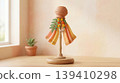 3D clay style Gudi placed in bright room with pastel colors. Representation of Hindu New Year tradition in cozy minimal interior. 139410298