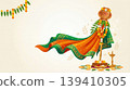 Indian festival Gudi icon in illustration style. Cultural and religious concept of tradition with copy space background. 139410305