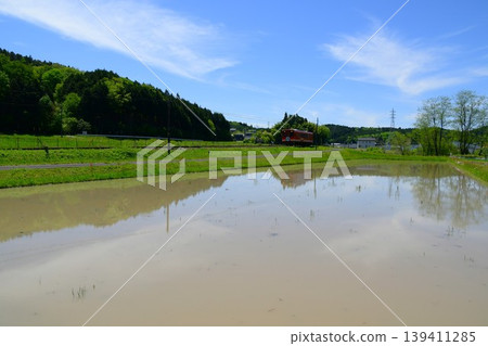 明智鐵路沿線的稻田景色 明智鐵路沿線的稻田景色 139411285