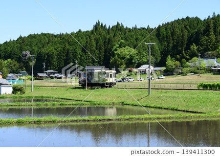 明智鐵路沿線的稻田景色 明智鐵路沿線的稻田景色 139411300