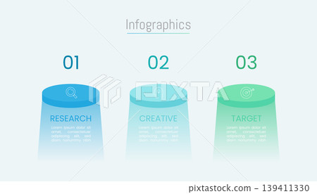 Infographic 3 options design elements for your business data. Vector Illustration. 139411330