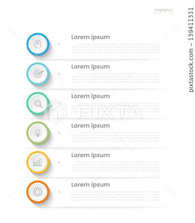Infographic 6 options design elements for your business data. Vector Illustration. Infographic 6 options design elements for your business data. Vector Illustration. 139411331