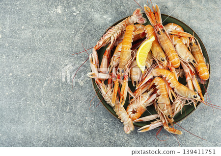 Fresh Seafood, Delicious Langoustines. Fresh Seafood, Delicious Langoustines. 139411751