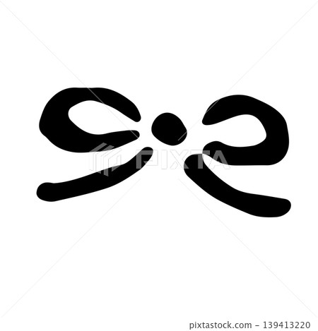 A monochrome vector illustration of a Japanese-style ribbon in a calligraphic style, featuring a cute, hand-drawn bow icon. A monochrome vector illustration of a Japanese-style ribbon in a calligraphic style, featuring a cute, hand-drawn bow icon. 139413220