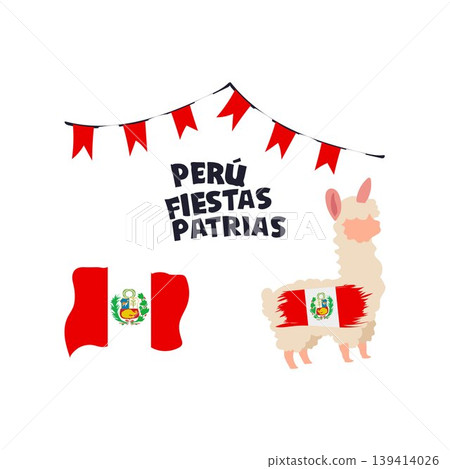 fiestas patrias peru Llama 28 29 july free vector illustration fiestas patrias peru Llama 28 29 july free vector illustration 139414026