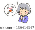 一位老婦人因為忘記瞭如何以及何時服用藥物而感到困惑；這是癡呆症的症狀。 139414347
