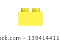 Pastel Yellow Plastic Building Lego Block with Two Studs Isolated 139414411