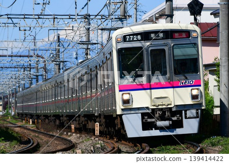 Keio 7000 series 7726F with Mt. Fuji in the background Keio 7000 series 7726F with Mt. Fuji in the background 139414422