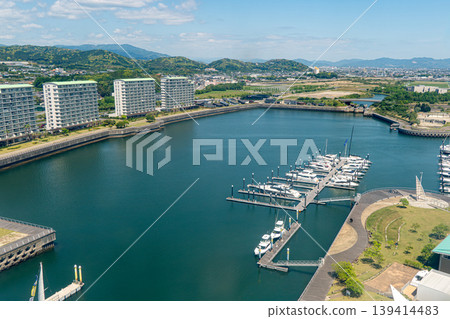 從摩天輪俯瞰潟湖濱海（蒲郡潟湖） 139414483