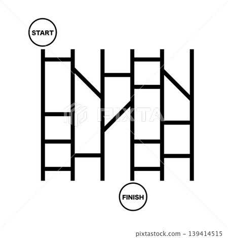 Simple Ladder Lottery (Black and White) START / FINISH 139414515
