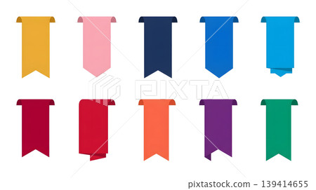 Vertical ribbon banner set Vertical ribbon banner set 139414655