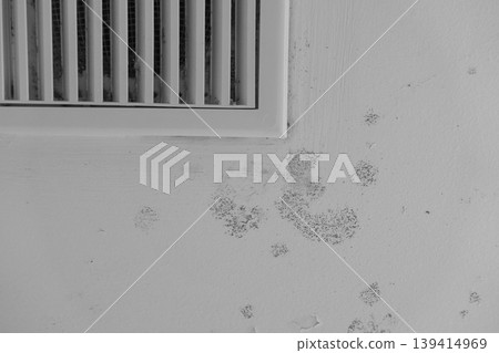 Mold growth near air vent showing humidity and ventilation problem close up Mold growth near air vent showing humidity and ventilation problem close up 139414969