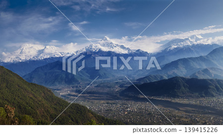 Panorama of Himalayas mountains in Nepal 139415226