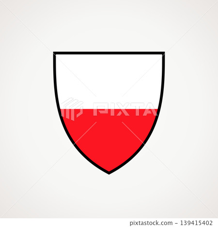 Shield - flag of Poland, Thuringia or Tyrol Shield - flag of Poland, Thuringia or Tyrol 139415402