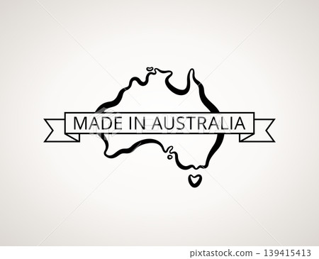 Made in Australia with map Made in Australia with map 139415413