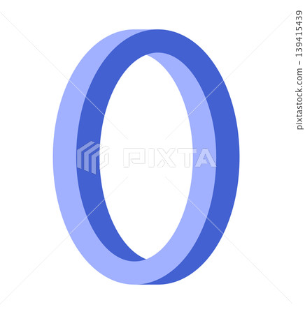 blue mobius zero loop on white background blue mobius zero loop on white background 139415439