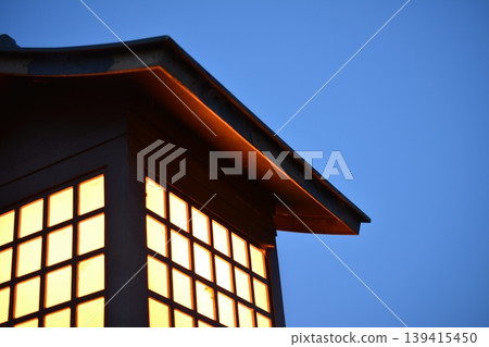 Lanterns illuminated by the setting sun Lanterns illuminated by the setting sun 139415450