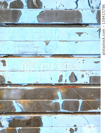 Lined rusted and painted weathered metal background patina 139415796