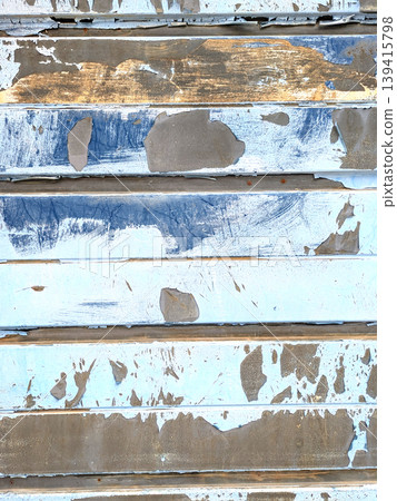Lined rusted and painted weathered metal background patina Lined rusted and painted weathered metal background patina 139415798