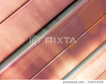 Lined rusted and painted weathered metal background patina 139415816