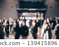 Abstract blurred people at exhibition hall of expo event trade show. Business convention show or job fair. Business concept background 139415896