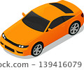 Modern orange sports car isometric vector illustration 139416079