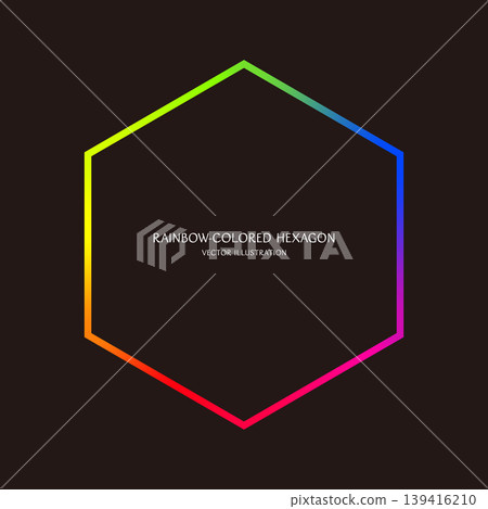 Rainbow gradient hexagon frame - minimalist vector background material Rainbow gradient hexagon frame - minimalist vector background material 139416210