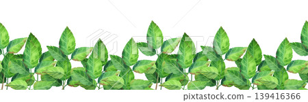 Green rosehip branch, watercolor seamless border. Hand-drawn illustration of wildflowers and plants. Fresh, dense foliage for packaging tea, cosmetics, perfumes, and cards. Green rosehip branch, watercolor seamless border. Hand-drawn illustration of wildflowers and plants. Fresh, dense foliage for packaging tea, cosmetics, perfumes, and cards. 139416366