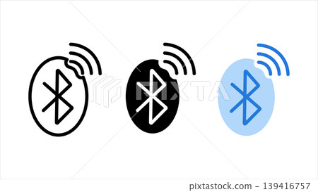 Bluetooth icon set outline solid and color vector wireless connection symbol for mobile device Ui Bluetooth icon set outline solid and color vector wireless connection symbol for mobile device Ui 139416757