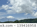 White clouds floating above the clouds and snow-capped Mount Fuji 139416958