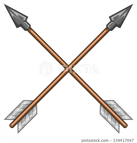 Two crossed indigenous arrows color Two crossed indigenous arrows color 139417047