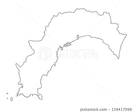 Blank map, gray color, Kochi Prefecture 139417099