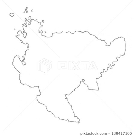 Blank map, gray color, Saga Prefecture 139417100