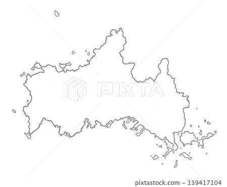 Blank map, gray color, Yamaguchi Prefecture Blank map, gray color, Yamaguchi Prefecture 139417104