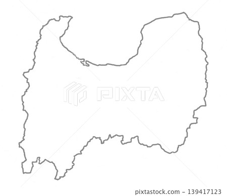 Blank map, gray color, Toyama Prefecture Blank map, gray color, Toyama Prefecture 139417123