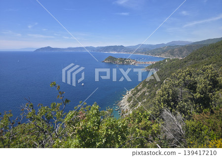 sestri levante village view from punta manara trail sestri levante village view from punta manara trail 139417210
