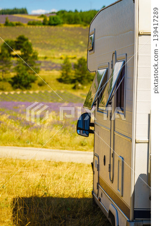 Caravan camping on nature in summer time, Provence in France Caravan camping on nature in summer time, Provence in France 139417289