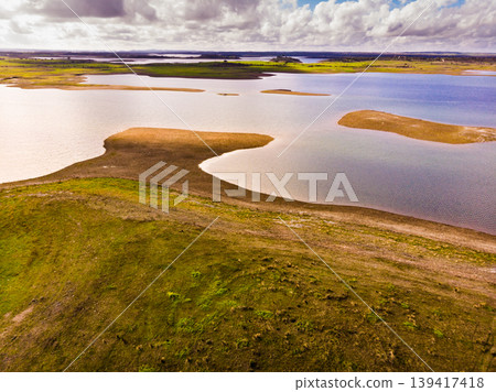 Aerial view. Alqueva lake, Evora Portugal. Aerial view. Alqueva lake, Evora Portugal. 139417418