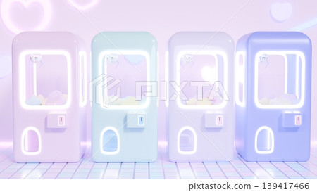 3D pastel crane game arcade background (front view) 3D pastel crane game arcade background (front view) 139417466
